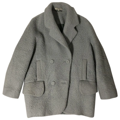 Pre-owned Carven Wool Peacoat In Blue