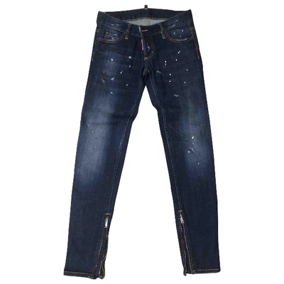 Pre-owned Dsquared2 Slim Pants In Blue