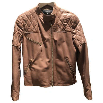 Pre-owned Gucci Camel Leather Jacket