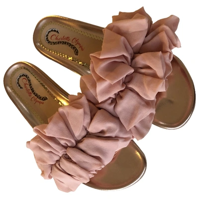 Pre-owned Charlotte Olympia Leather Mules In Pink