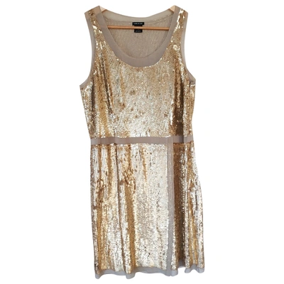 Pre-owned Club Monaco Glitter Mini Dress In Gold