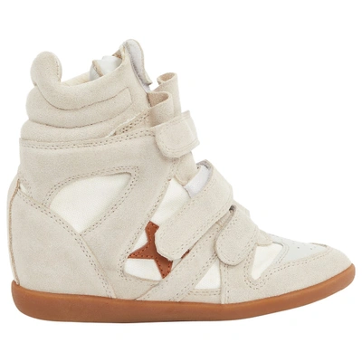 Pre-owned Isabel Marant Bayley Ecru Suede Trainers