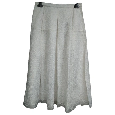 Pre-owned N°21 Silk Mid-length Skirt In White