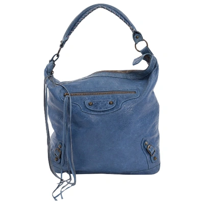 Pre-owned Balenciaga Day  Blue Leather Handbag