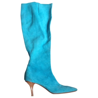 Pre-owned Michel Vivien Boots In Turquoise