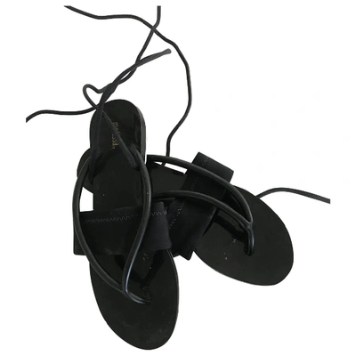 Pre-owned Melissa Patent Leather Sandal In Black