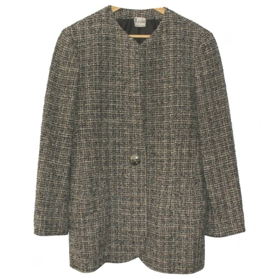Pre-owned Krizia Wool Peacoat In Grey
