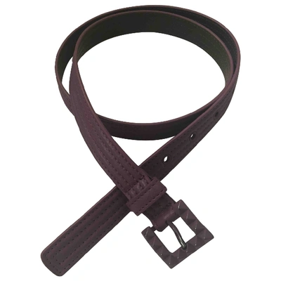 Pre-owned Bottega Veneta Leather Belt In Purple