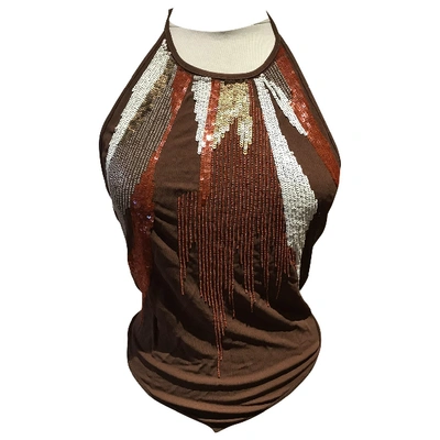 Pre-owned Herve Leger Camisole In Brown