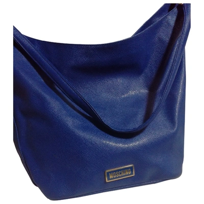 Pre-owned Moschino Leather Handbag In Blue