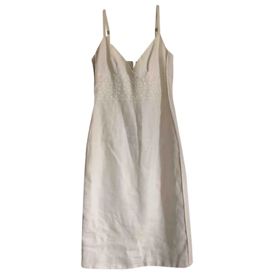 Pre-owned Dolce & Gabbana White Linen Dress