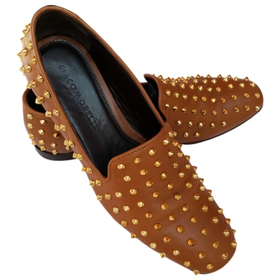 Pre-owned Giacomorelli Leather Flats In Brown