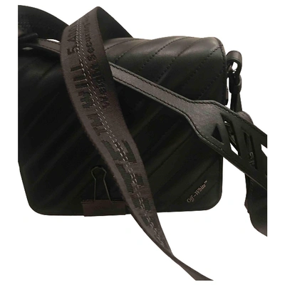 Pre-owned Off-white Binder Leather Handbag In Black