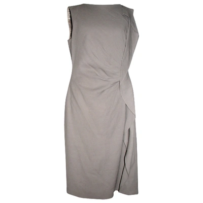Pre-owned Escada Wool Mid-length Dress In Grey