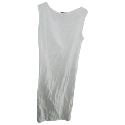 Pre-owned Narciso Rodriguez Linen Mid-length Dress In White