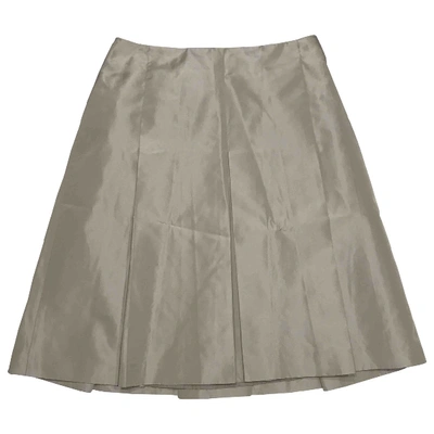 Pre-owned Prada Silk Mid-length Skirt In Grey