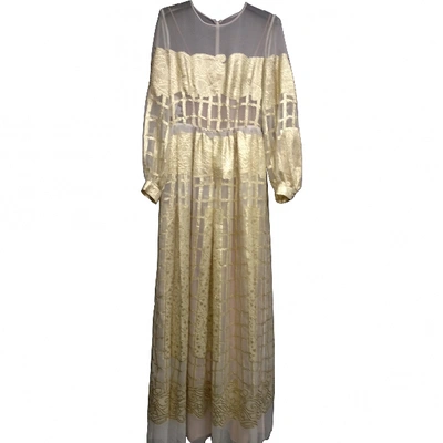 Pre-owned Alberta Ferretti Silk Dress In Gold