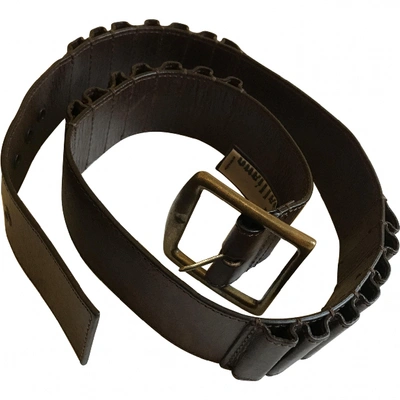 Pre-owned John Galliano Leather Belt In Brown