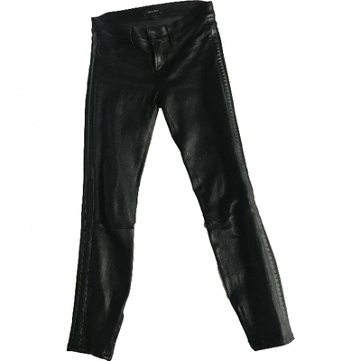 Pre-owned J Brand Leather Slim Pants In Black