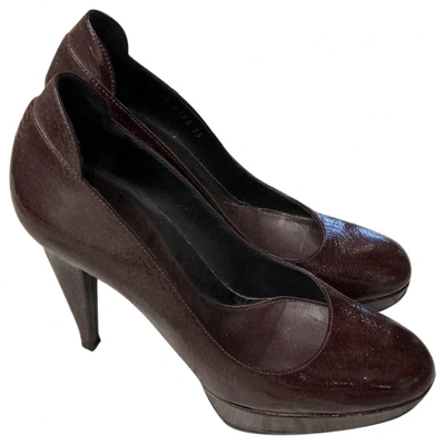 Pre-owned Sergio Rossi Patent Leather Heels In Burgundy