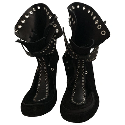Pre-owned Isabel Marant Velvet Ankle Boots In Black