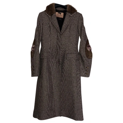 Pre-owned Blumarine Wool Coat In Brown