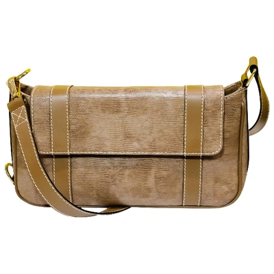 Pre-owned Lancel Leather Handbag In Beige