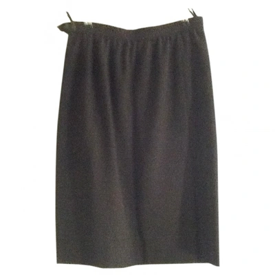 Pre-owned Saint Laurent Wool Mid-length Skirt In Black