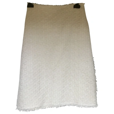 Pre-owned Nina Ricci Wool Mid-length Skirt In Ecru