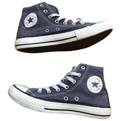 Pre-owned Converse Cloth Trainers In Blue