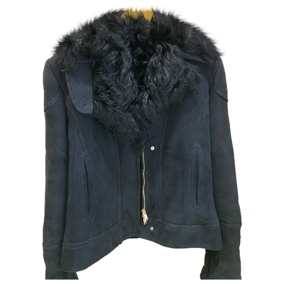 Pre-owned Gucci Navy Shearling Jacket