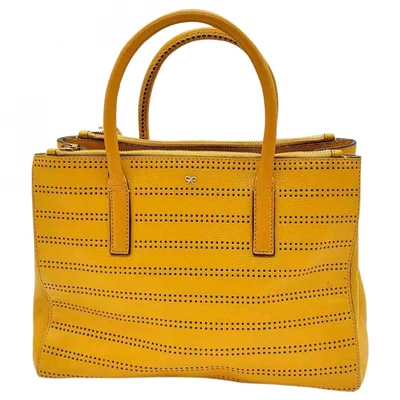 Pre-owned Anya Hindmarch Ebury Maxi  Leather Handbag In Yellow