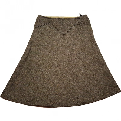 Pre-owned Ted Baker Wool Mid-length Skirt In Brown