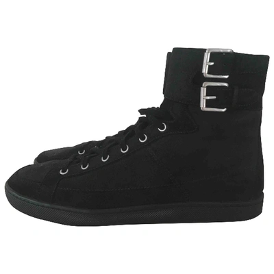 Pre-owned Balmain Black Suede Trainers