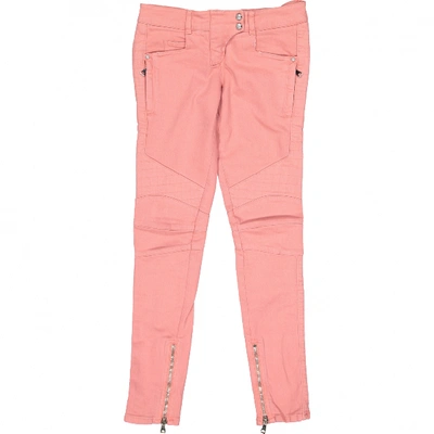 Pre-owned Balmain Slim Jeans In Pink