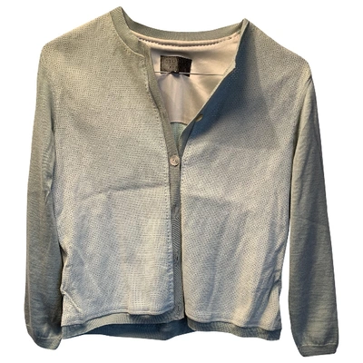 Pre-owned Stouls Leather Cardigan In Green
