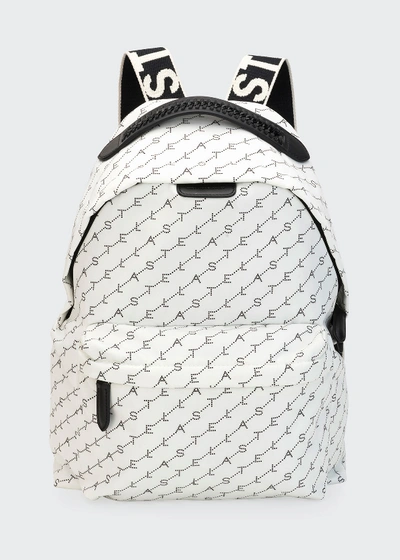 Stella Mccartney Falabella Go Eco Nylon Backpack In White/black