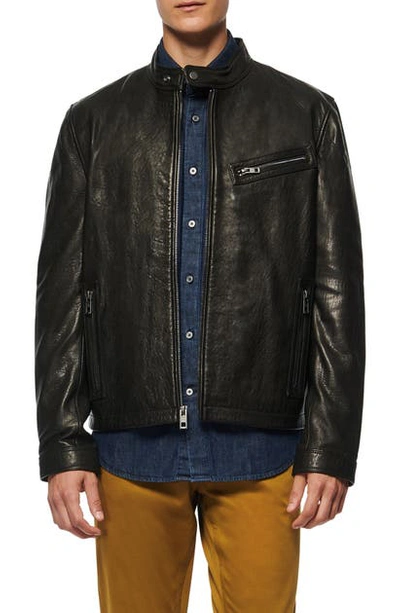 Andrew Marc Cumberland Leather Racer Jacket In Black