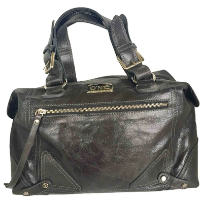 Pre-owned Costume National Leather Handbag In Anthracite