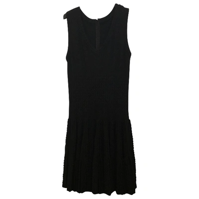 Pre-owned Alaïa Wool Mid-length Dress In Black