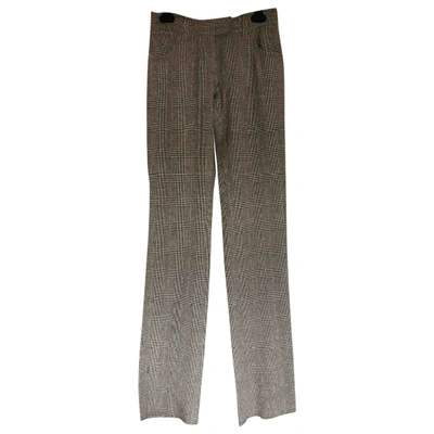 Pre-owned Ermanno Scervino Wool Straight Pants In Beige