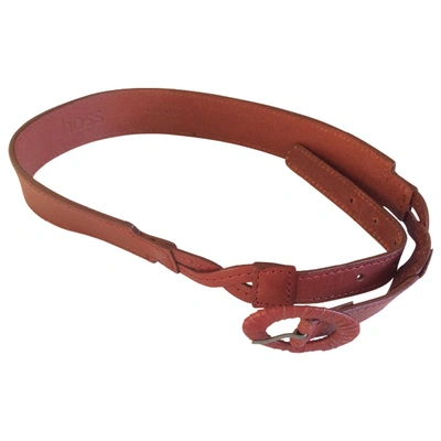 Pre-owned Hoss Intropia Leather Belt In Red