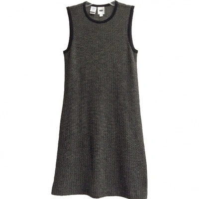 Pre-owned Dkny Wool Mini Dress In Anthracite