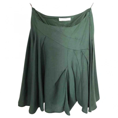 Pre-owned Chloé Wool Mid-length Skirt In Green