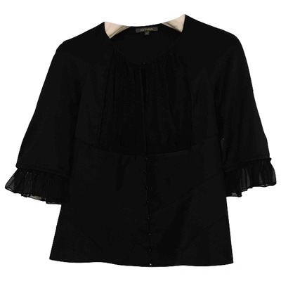 Pre-owned Zac Posen Silk Blouse In Black