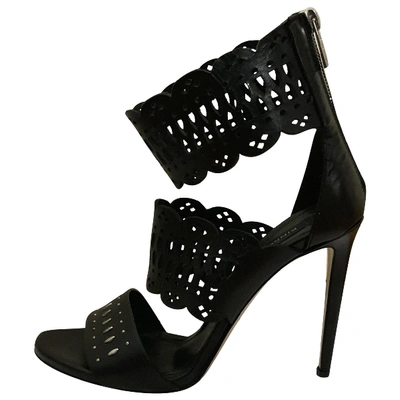 Pre-owned Pinko Leather Sandals In Black
