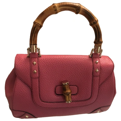 Pre-owned Gucci Bamboo Leather Handbag In Other