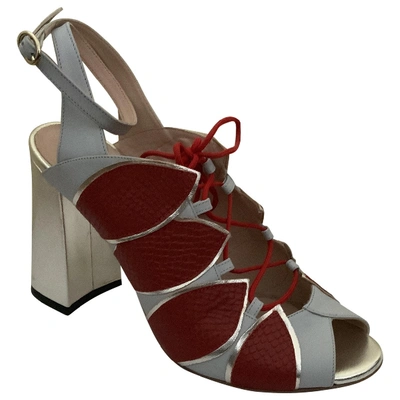 Pre-owned Pinko Leather Sandals In Red