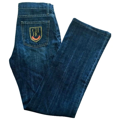 Pre-owned Carolina Herrera Straight Jeans In Blue