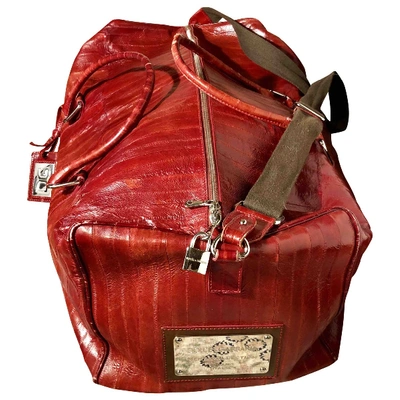 Pre-owned Dolce & Gabbana Burgundy Eel Travel Bag